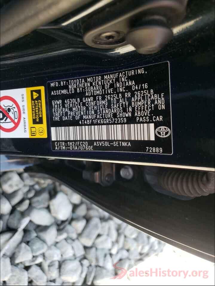 4T4BF1FK6GR572359 2016 TOYOTA CAMRY