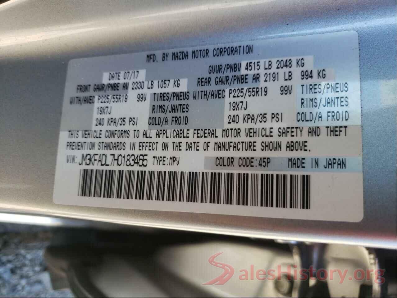 JM3KFADL7H0183465 2017 MAZDA CX-5