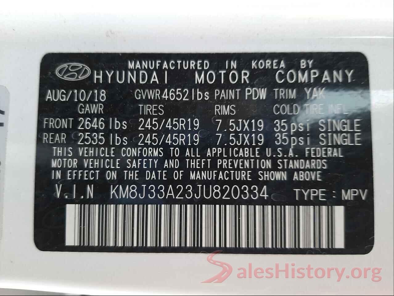 KM8J33A23JU820334 2018 HYUNDAI TUCSON