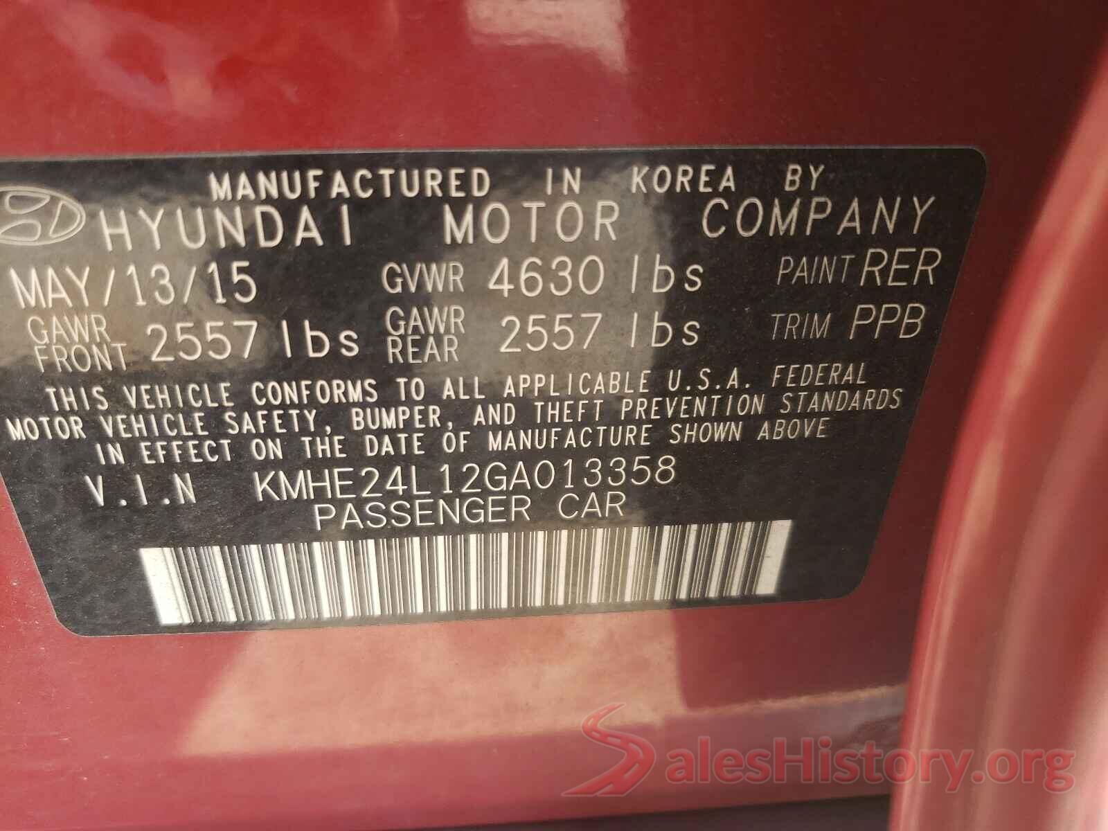 KMHE24L12GA013358 2016 HYUNDAI SONATA