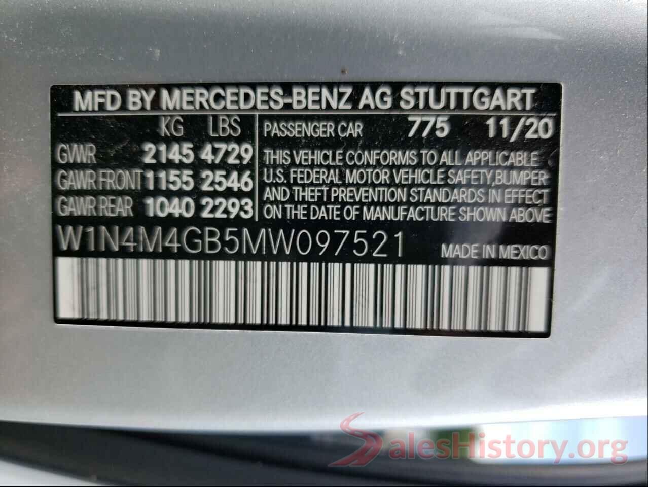 W1N4M4GB5MW097521 2021 MERCEDES-BENZ G CLASS