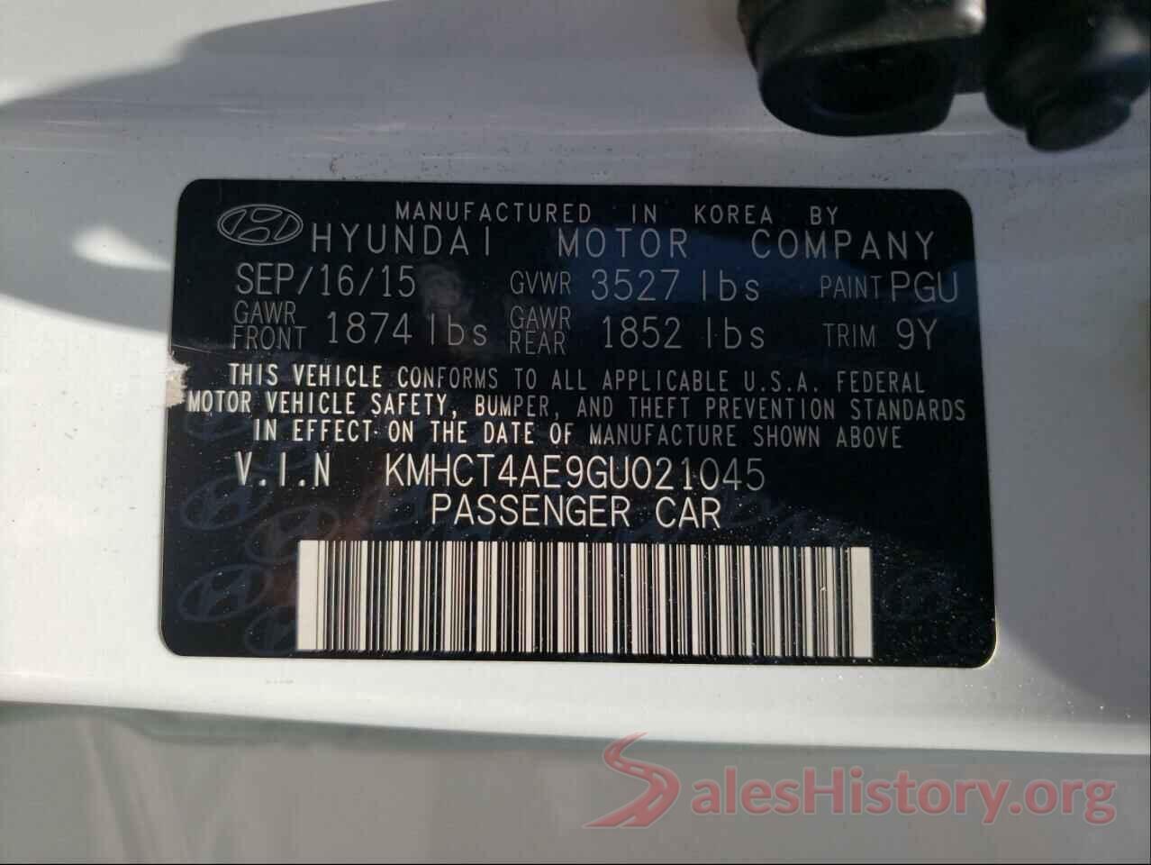 KMHCT4AE9GU021045 2016 HYUNDAI ACCENT