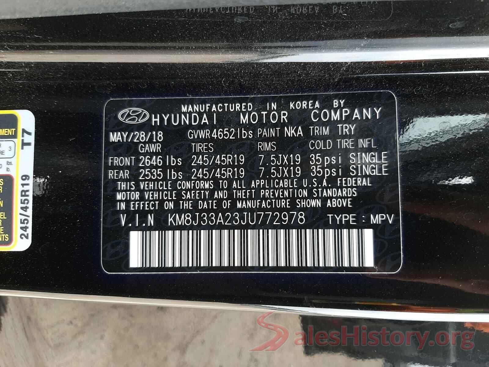 KM8J33A23JU772978 2018 HYUNDAI TUCSON