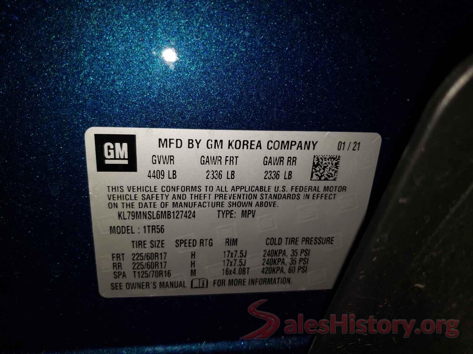 KL79MNSL6MB127424 2021 CHEVROLET TRAILBLAZE