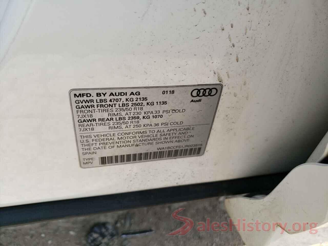 WA1BCCFS1JR023515 2018 AUDI Q3