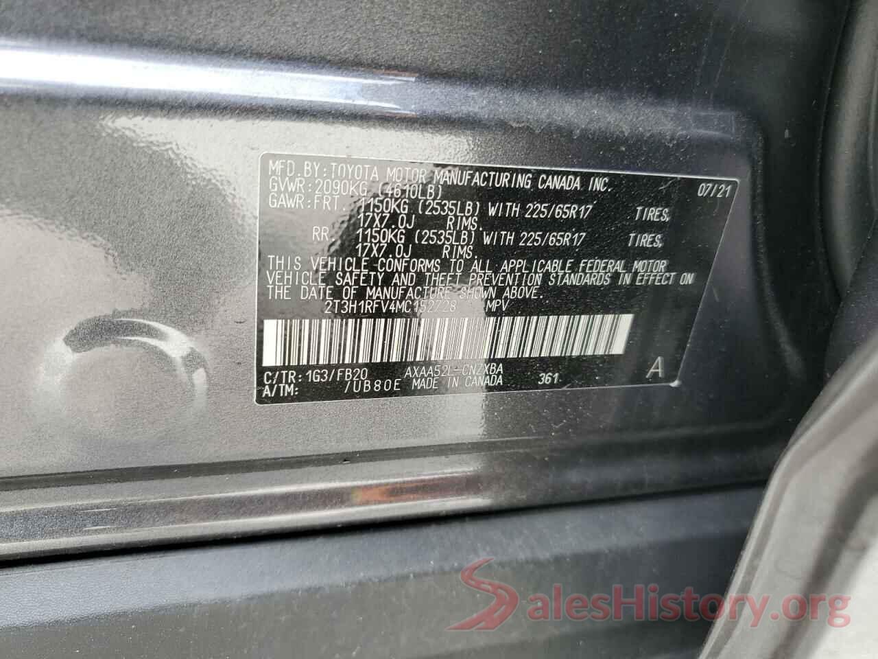 2T3H1RFV4MC152728 2021 TOYOTA RAV4