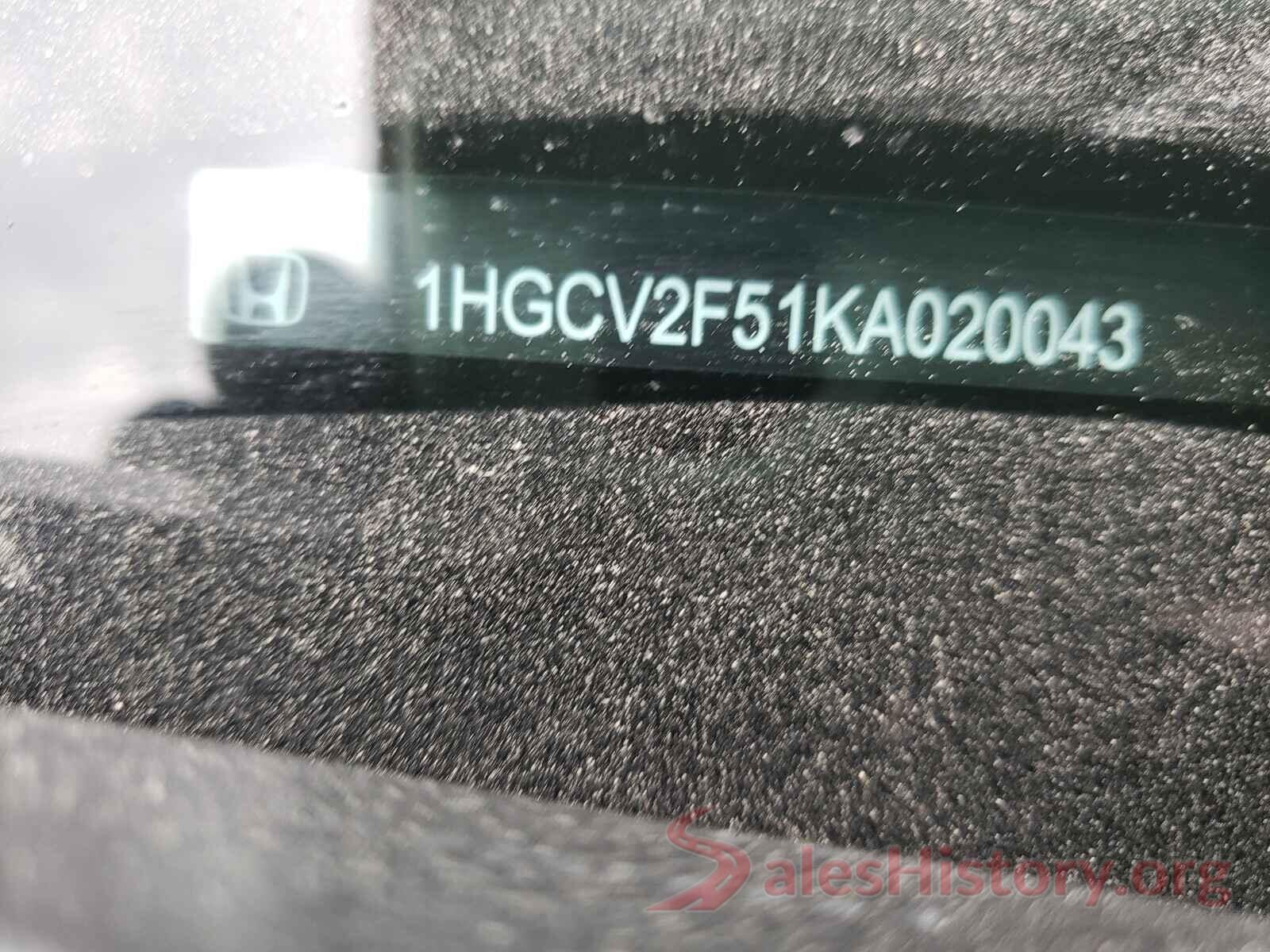 1HGCV2F51KA020043 2019 HONDA ACCORD