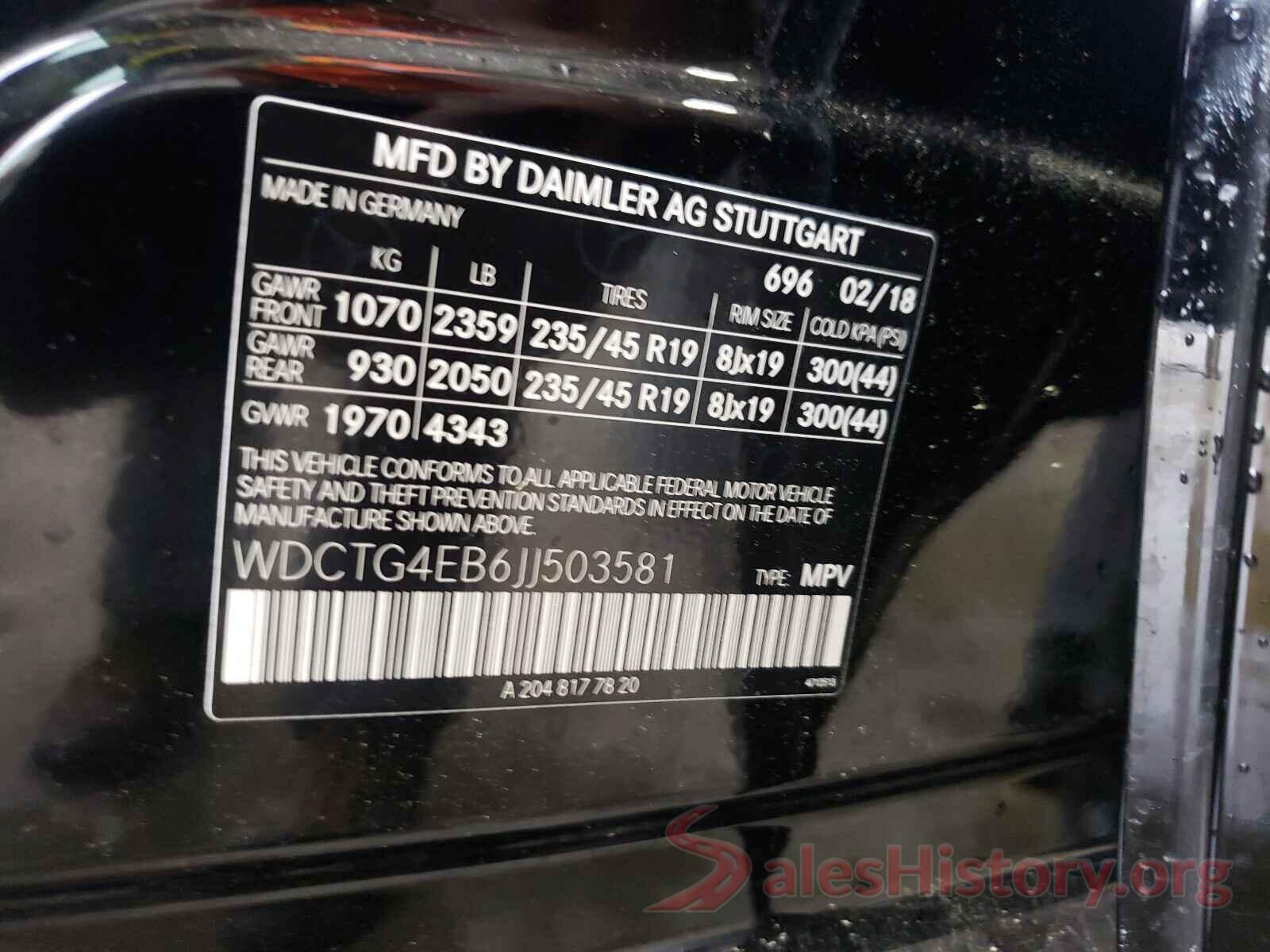 WDCTG4EB6JJ503581 2018 MERCEDES-BENZ G CLASS