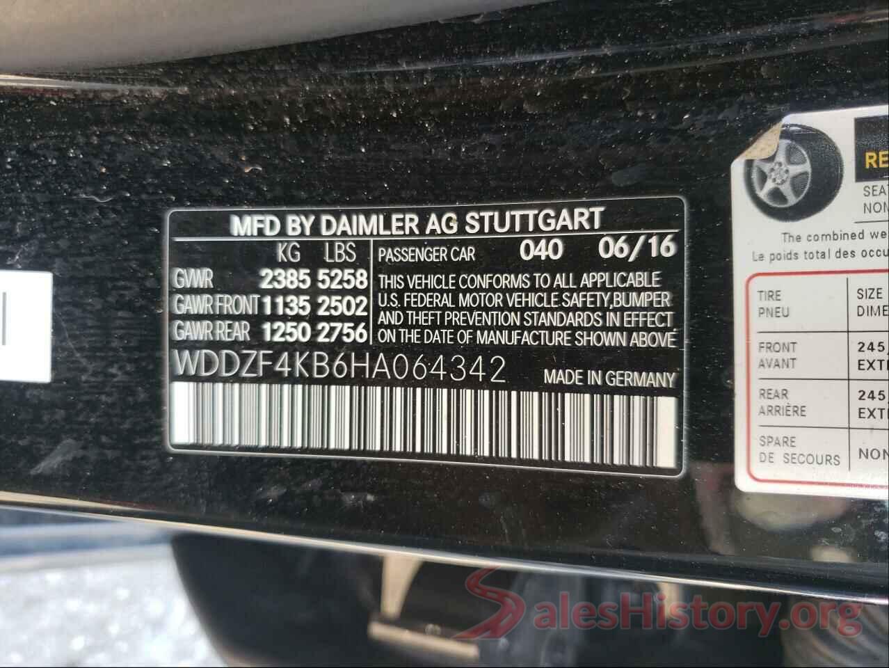 WDDZF4KB6HA064342 2017 MERCEDES-BENZ E-CLASS