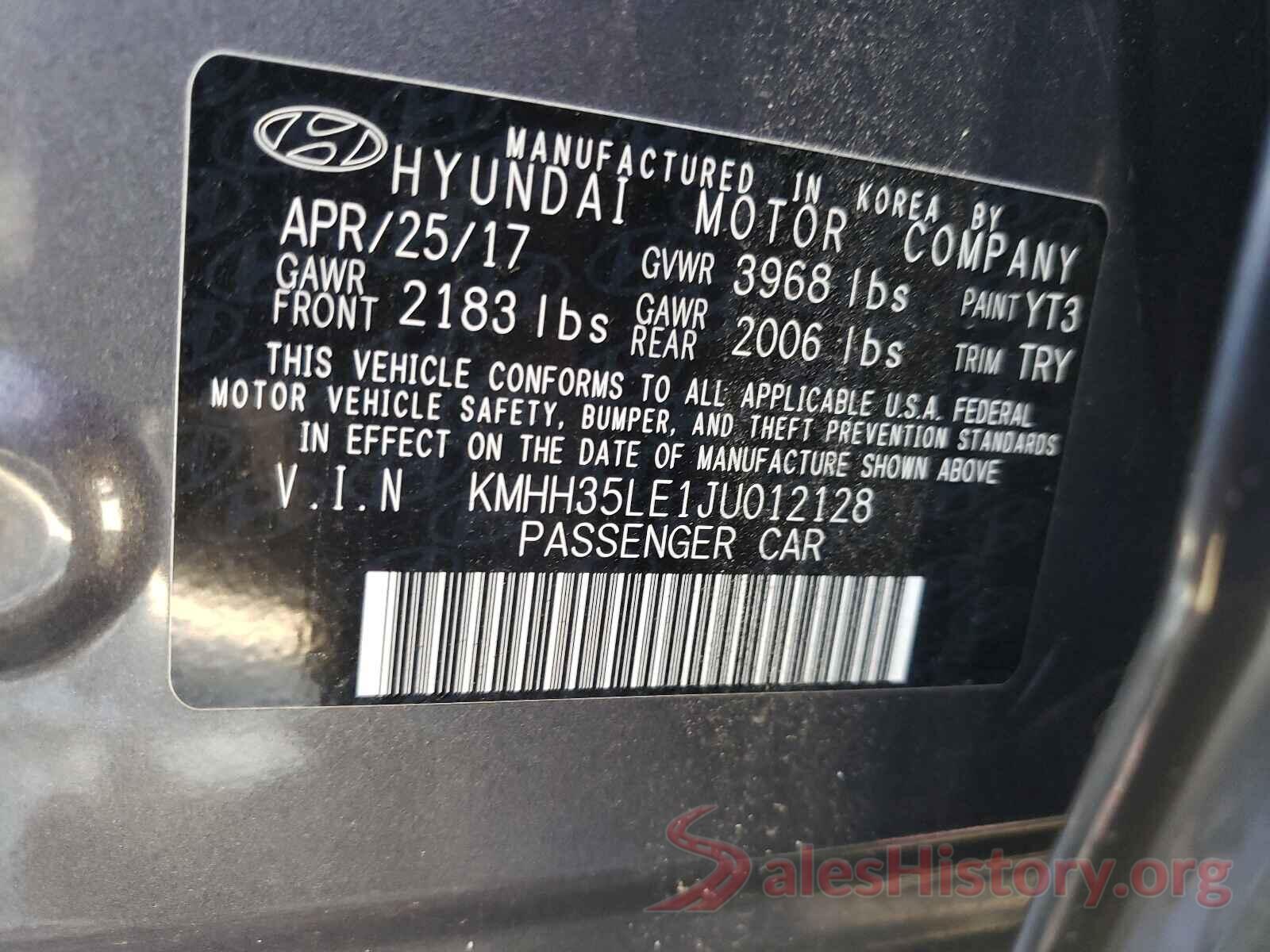 KMHH35LE1JU012128 2018 HYUNDAI ELANTRA