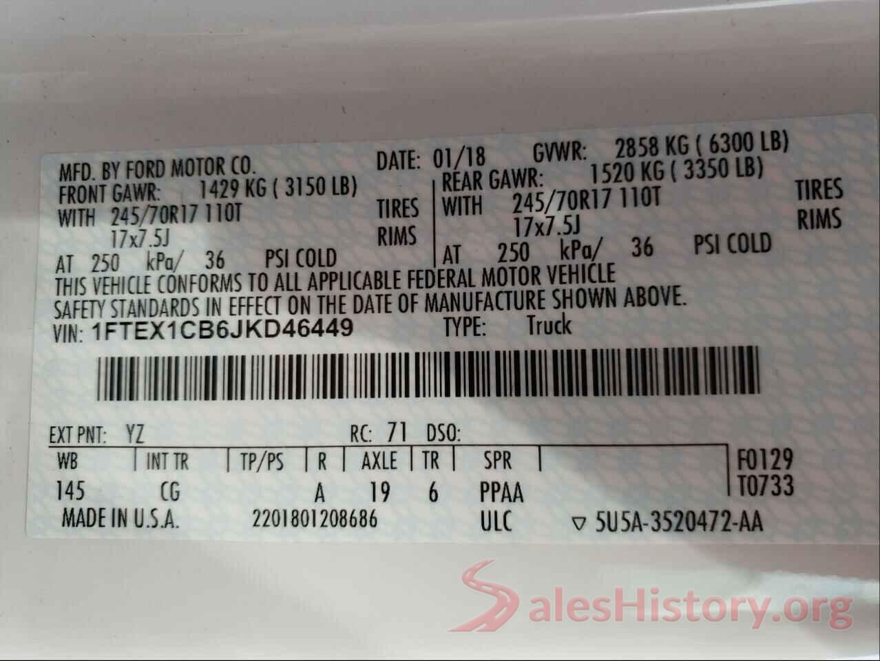 1FTEX1CB6JKD46449 2018 FORD F-150