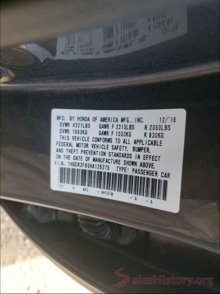 1HGCR2F85HA126275 2017 HONDA ACCORD