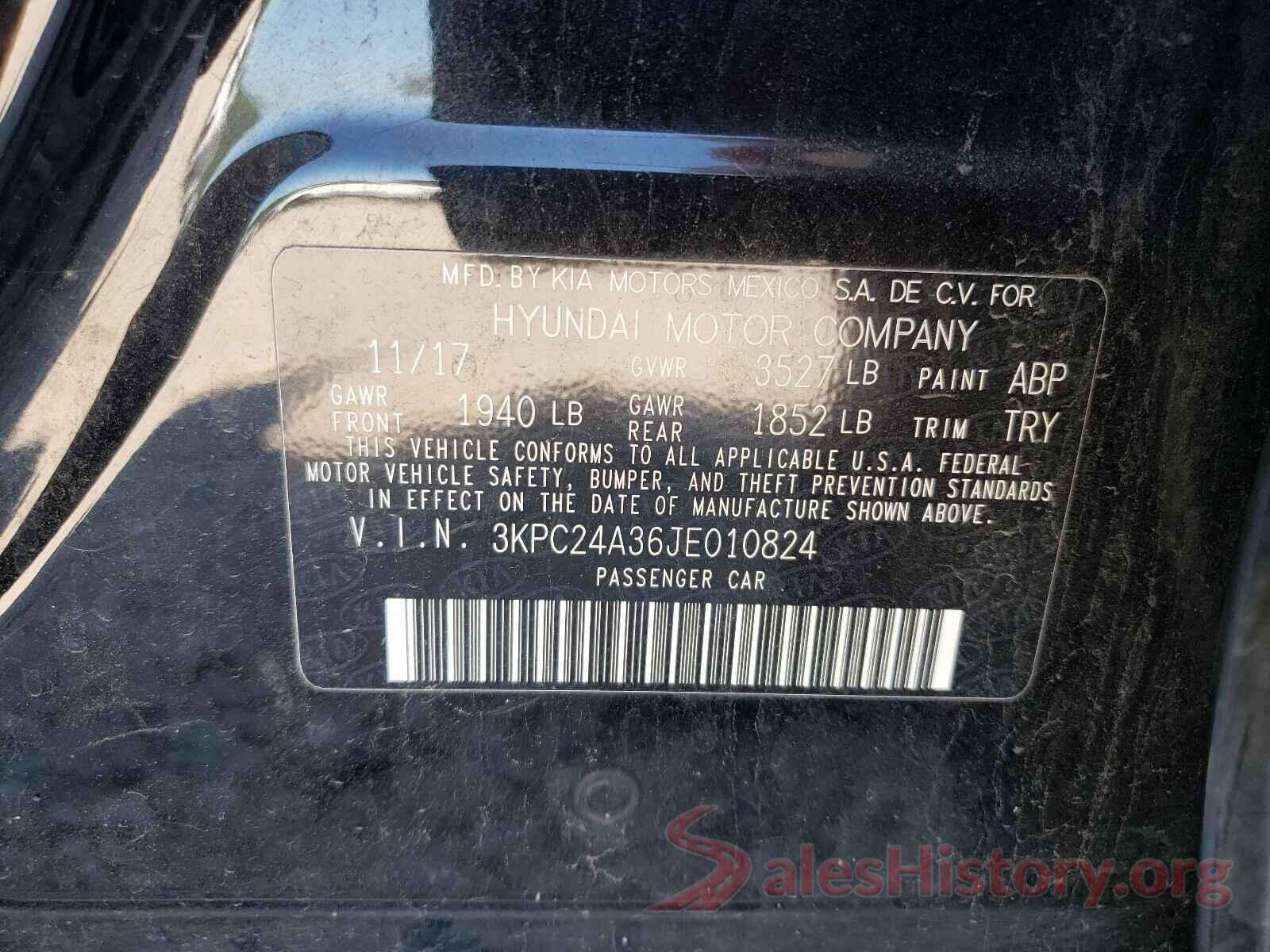 3KPC24A36JE010824 2018 HYUNDAI ACCENT