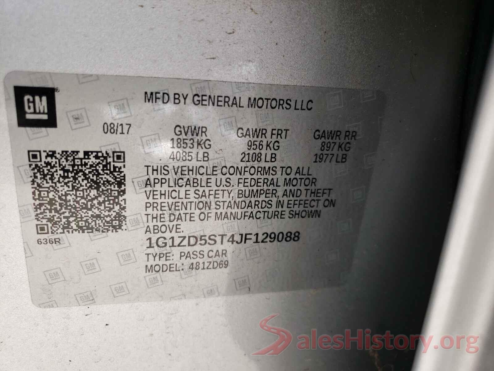 1G1ZD5ST4JF129088 2018 CHEVROLET MALIBU