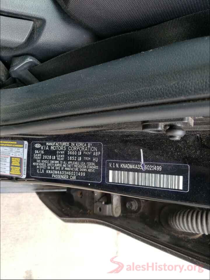 KNADM4A35H6021499 2017 KIA RIO