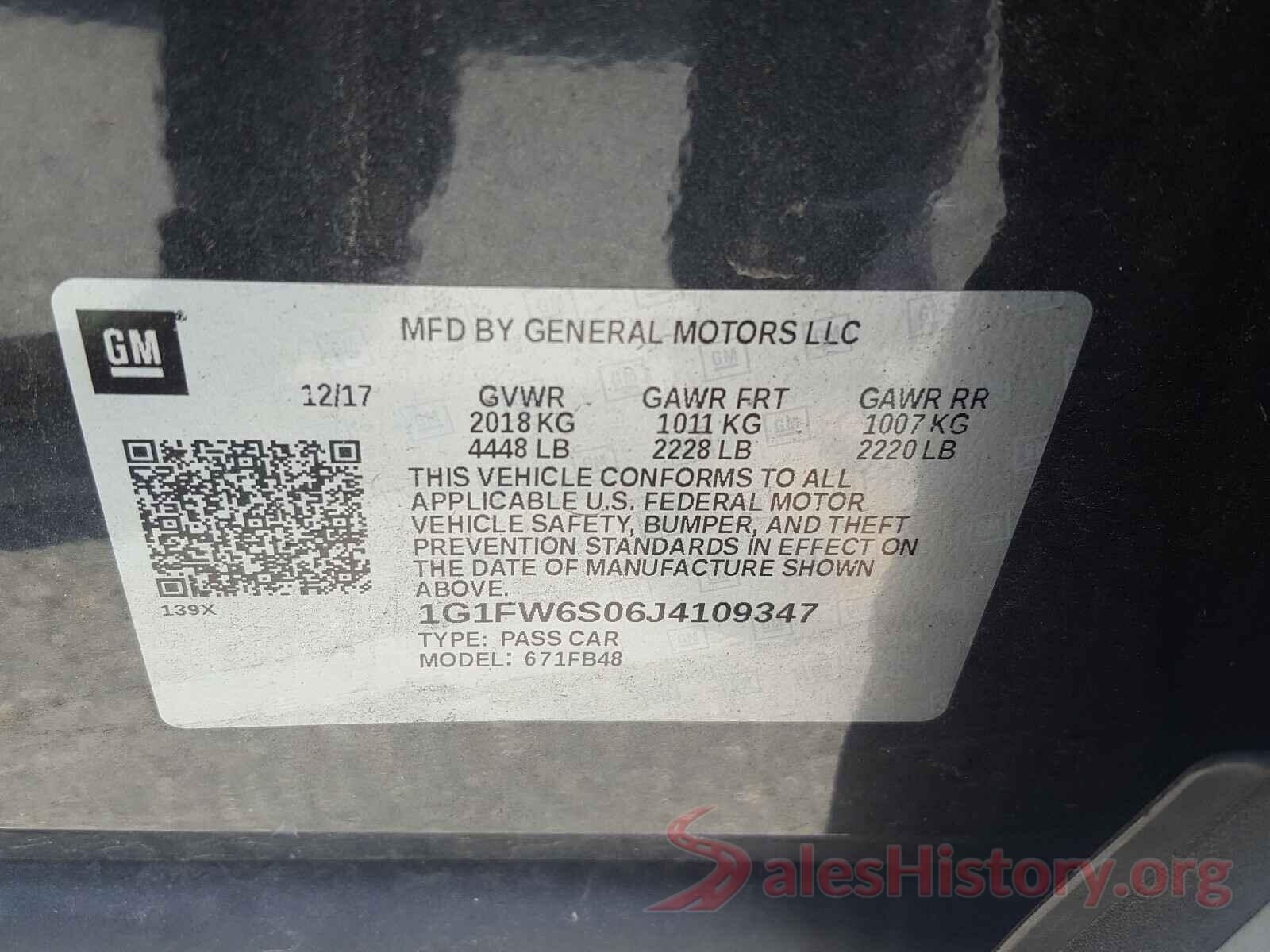 1G1FW6S06J4109347 2018 CHEVROLET BOLT