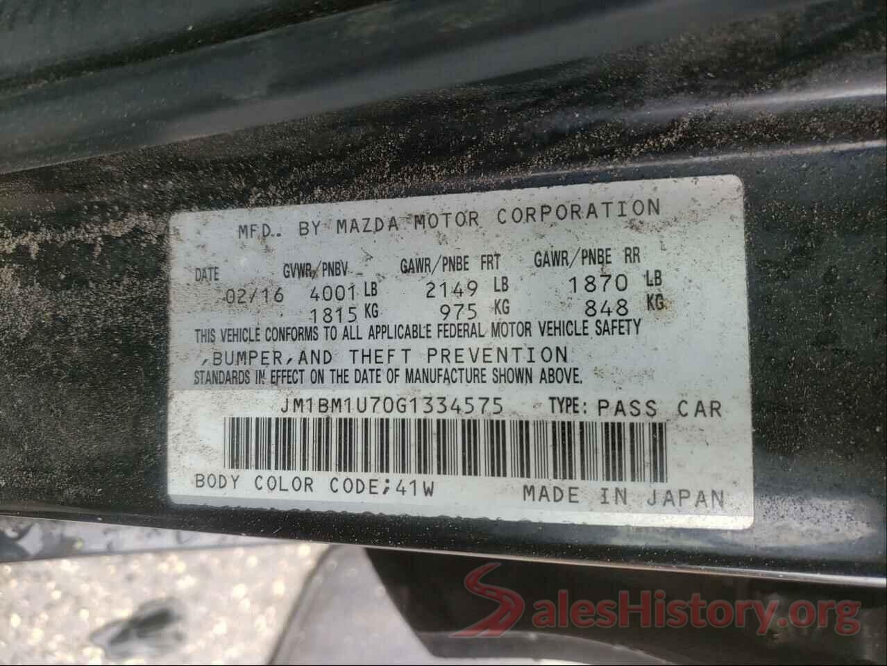 JM1BM1U70G1334575 2016 MAZDA 3