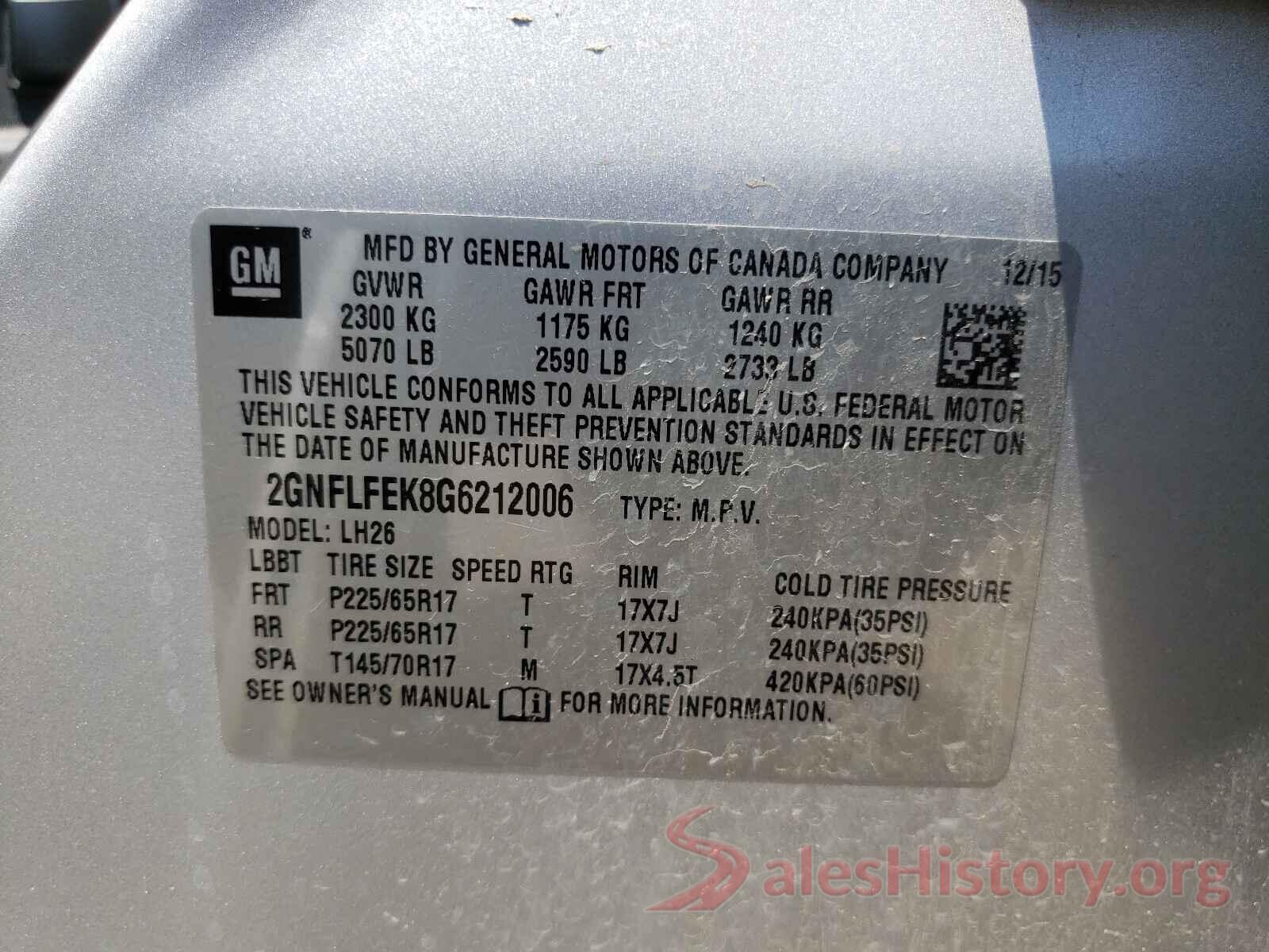 2GNFLFEK8G6212006 2016 CHEVROLET EQUINOX