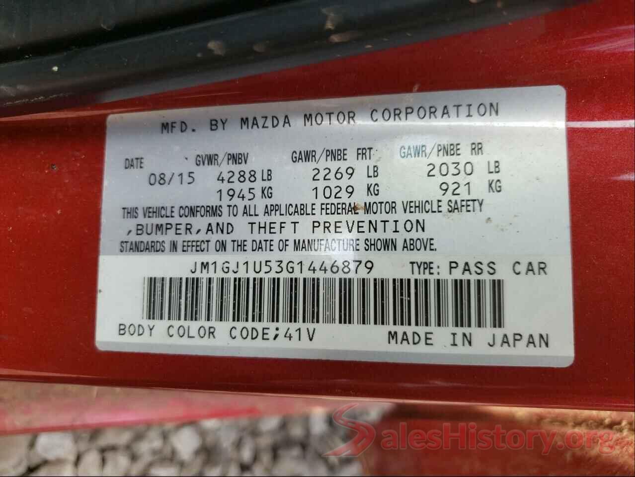 JM1GJ1U53G1446879 2016 MAZDA 6