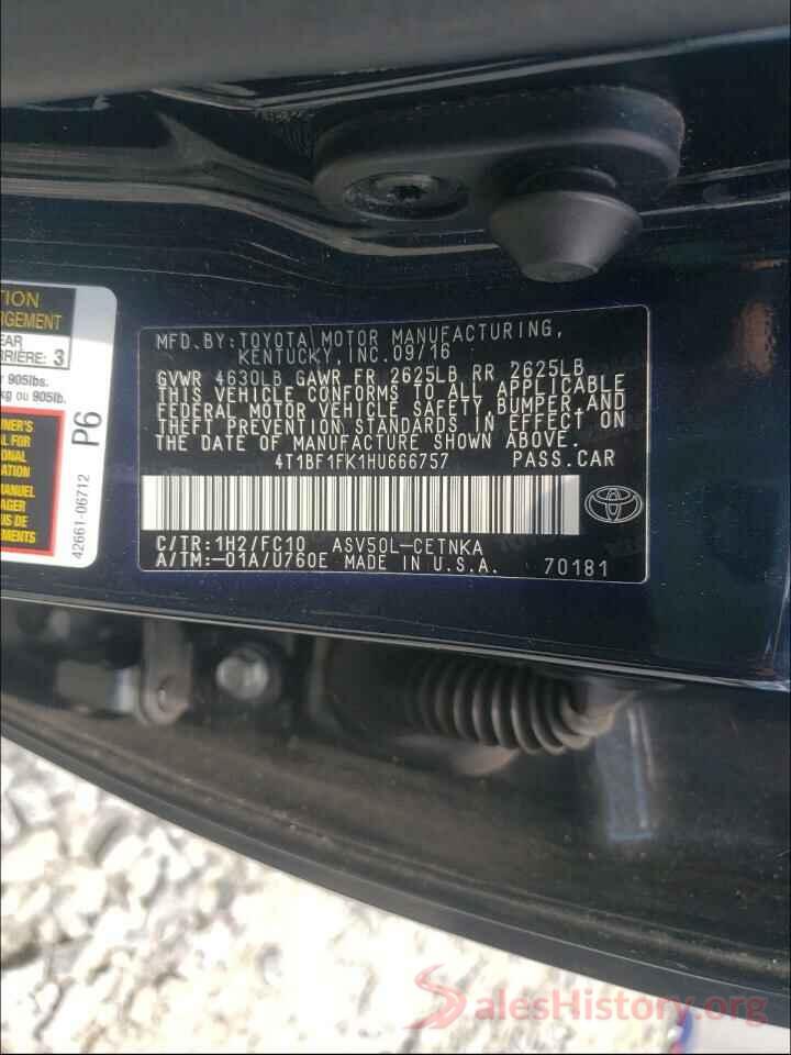 4T1BF1FK1HU666757 2017 TOYOTA CAMRY