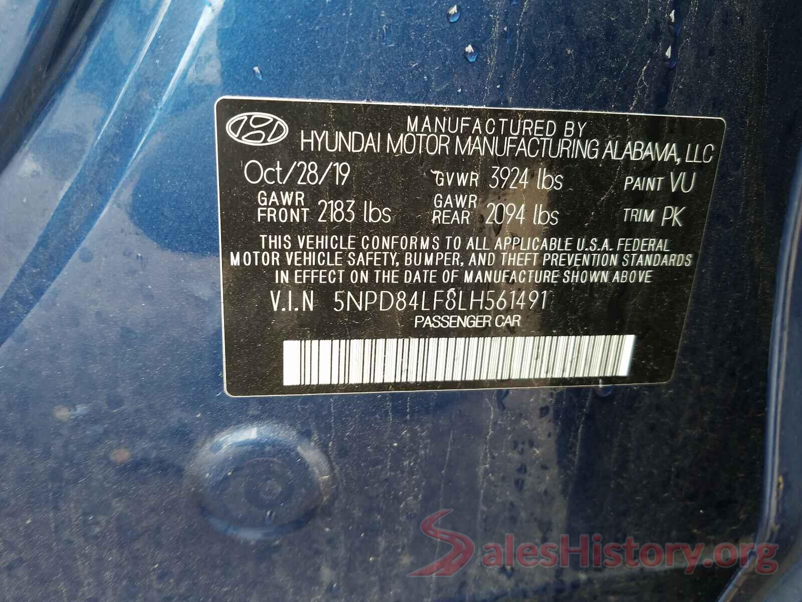 5NPD84LF8LH561491 2020 HYUNDAI ELANTRA