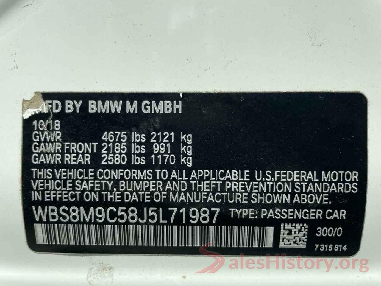 WBS8M9C58J5L71987 2018 BMW M3