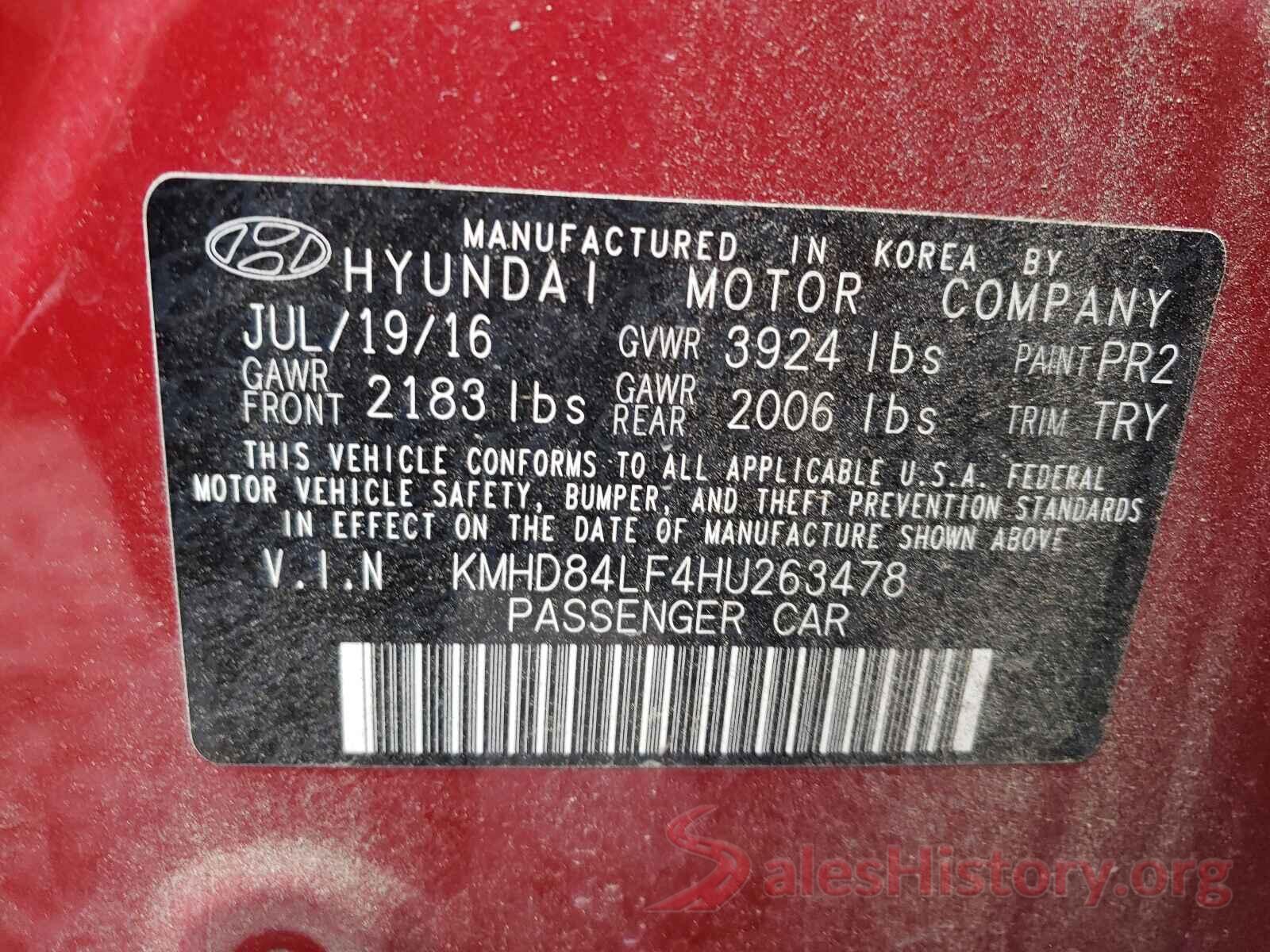 KMHD84LF4HU263478 2017 HYUNDAI ELANTRA