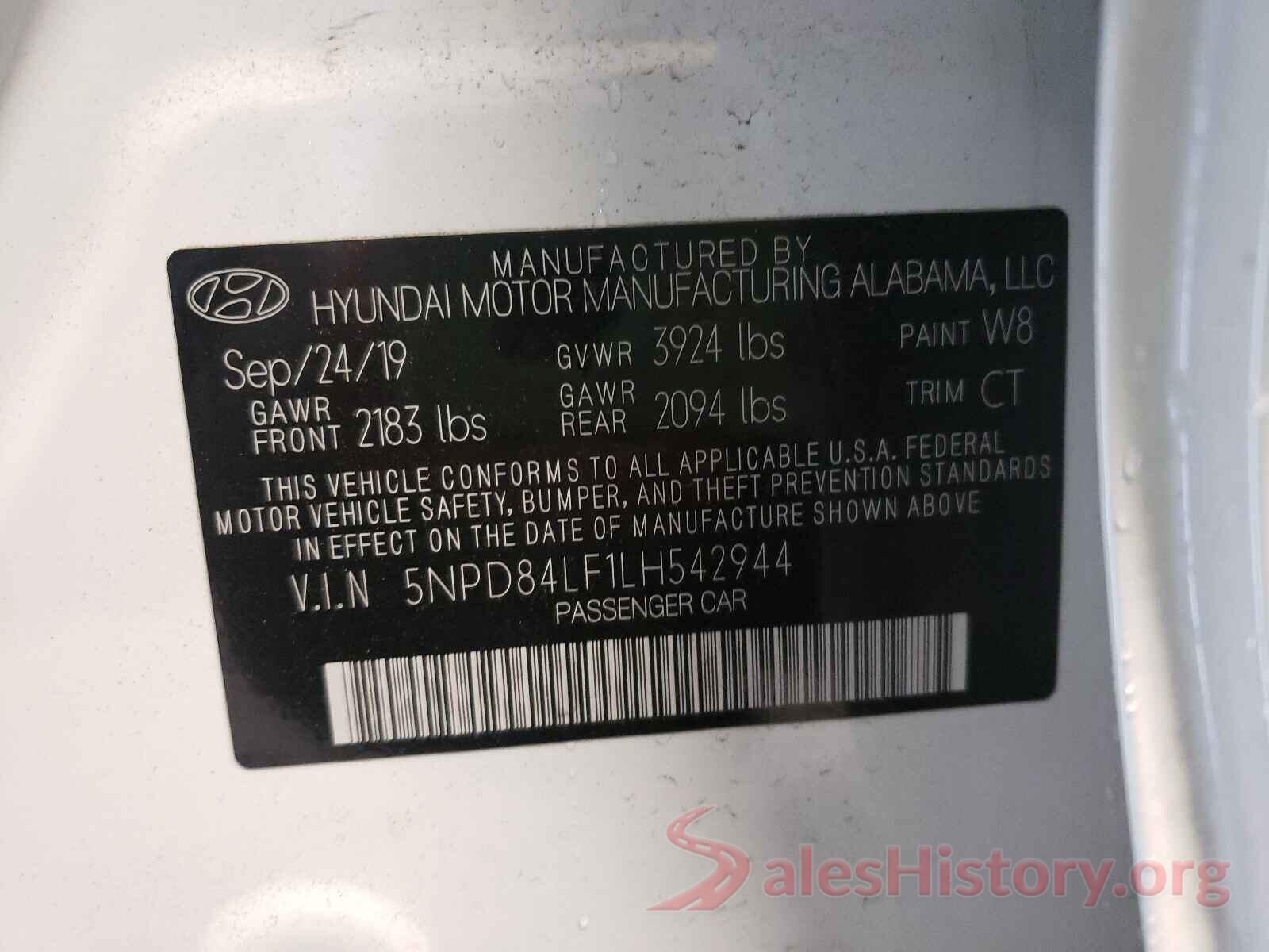 5NPD84LF1LH542944 2020 HYUNDAI ELANTRA