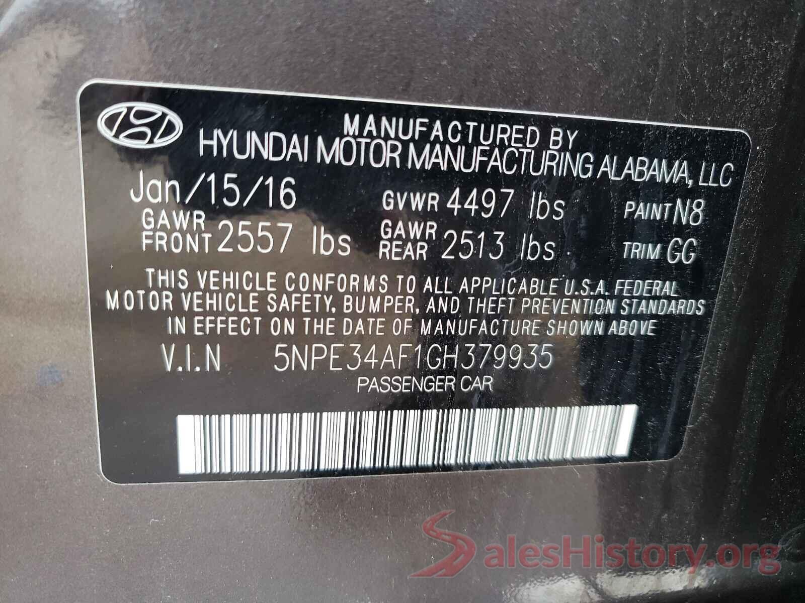 5NPE34AF1GH379935 2016 HYUNDAI SONATA