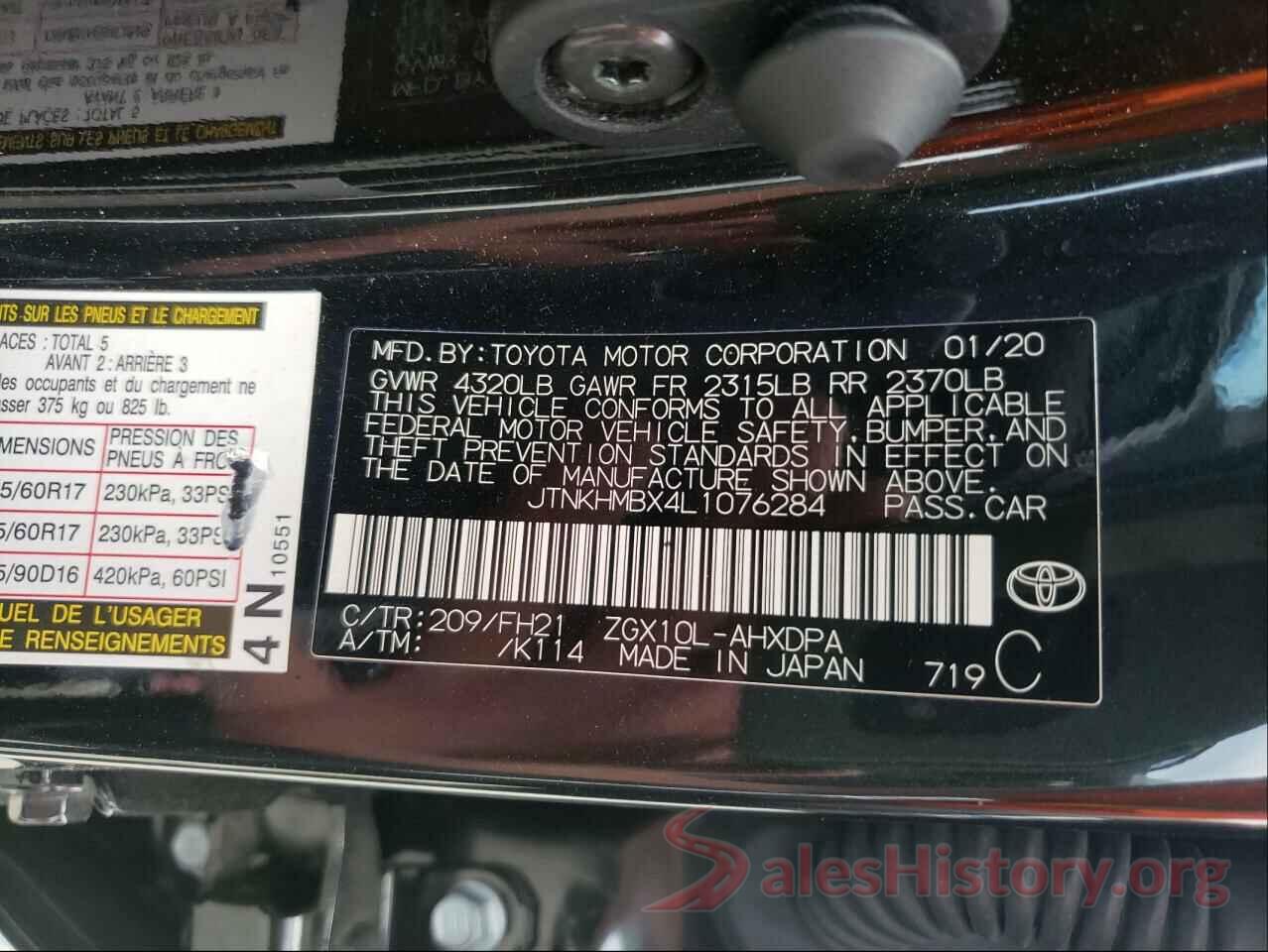 JTNKHMBX4L1076284 2020 TOYOTA C-HR