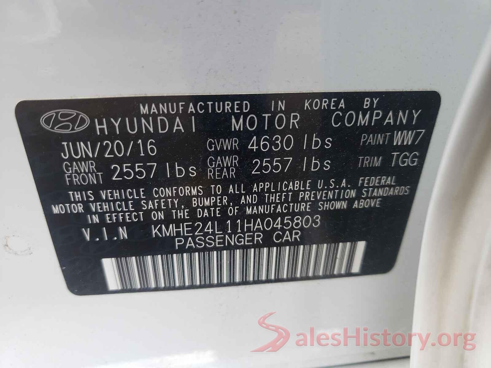 KMHE24L11HA045803 2017 HYUNDAI SONATA