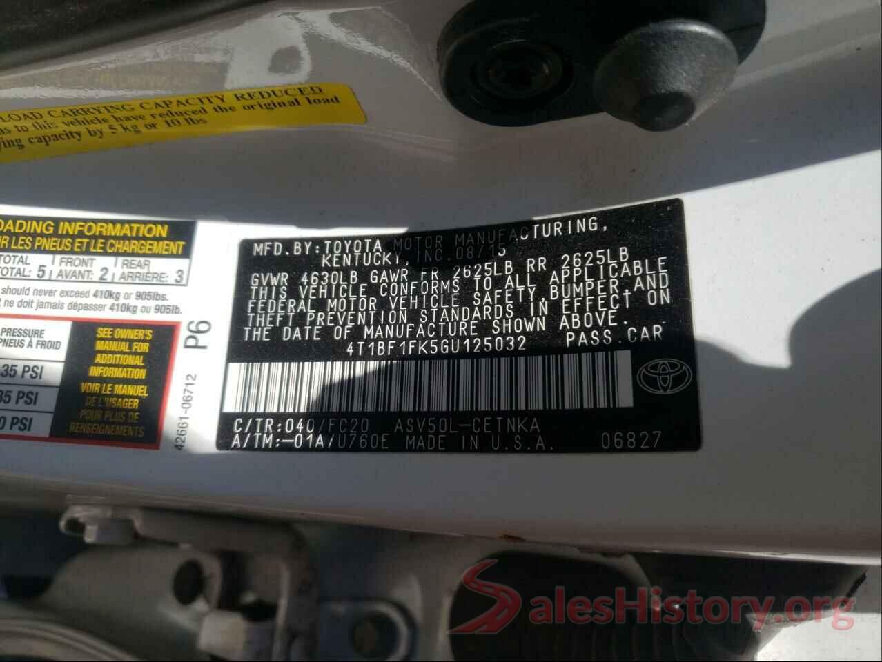 4T1BF1FK5GU125032 2016 TOYOTA CAMRY