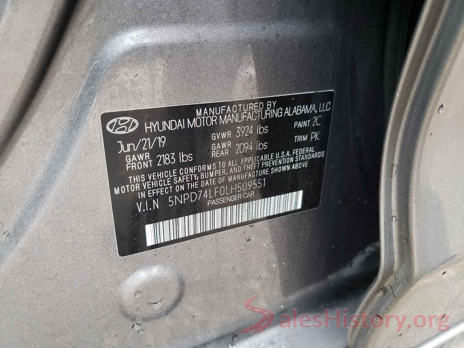 5NPD74LF0LH509551 2020 HYUNDAI ELANTRA