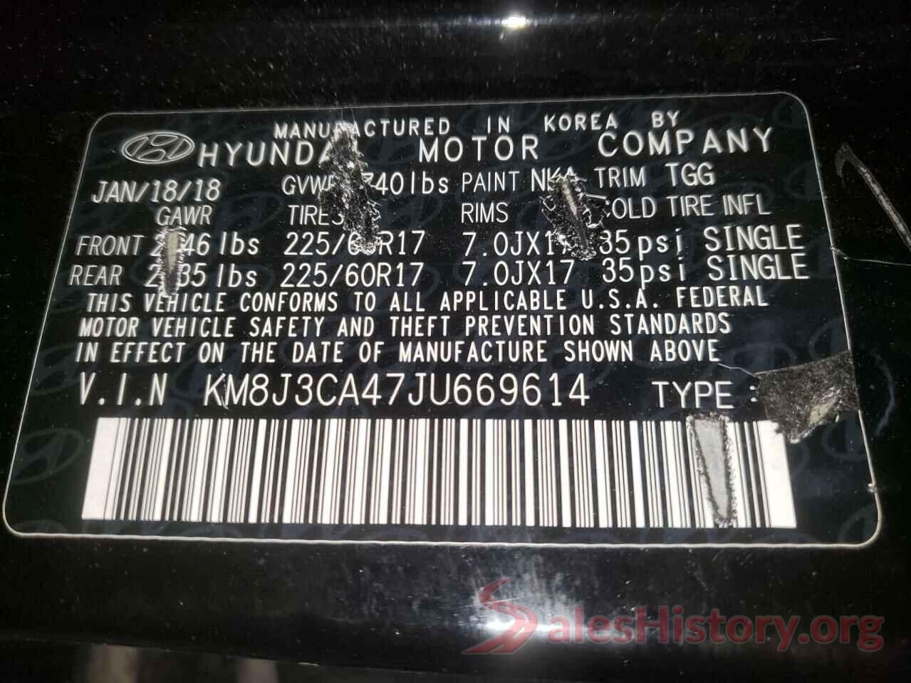 KM8J3CA47JU669614 2018 HYUNDAI TUCSON