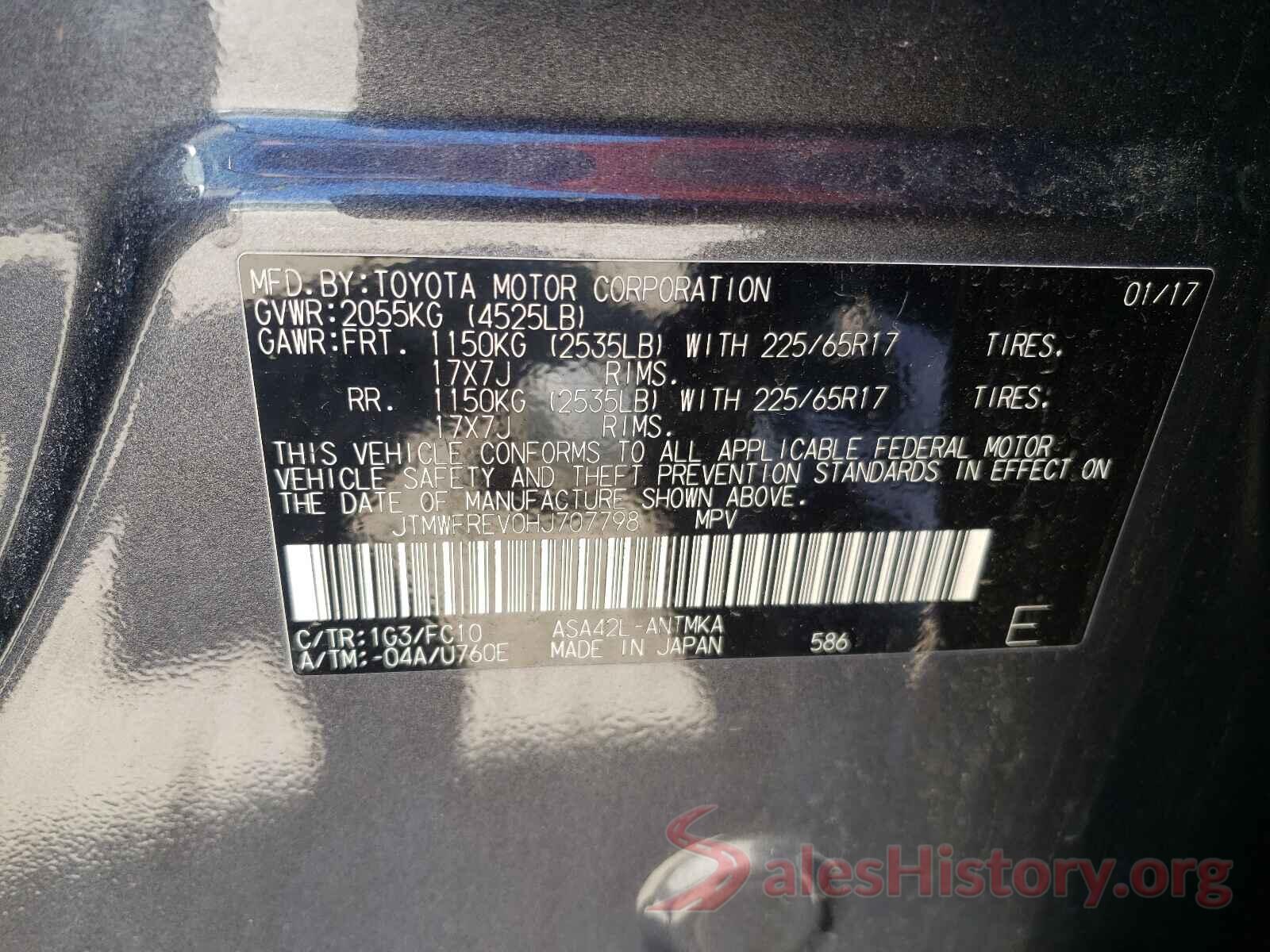 JTMWFREV0HJ707798 2017 TOYOTA RAV4