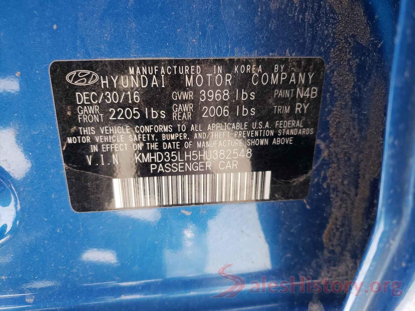 KMHD35LH5HU382548 2017 HYUNDAI ELANTRA