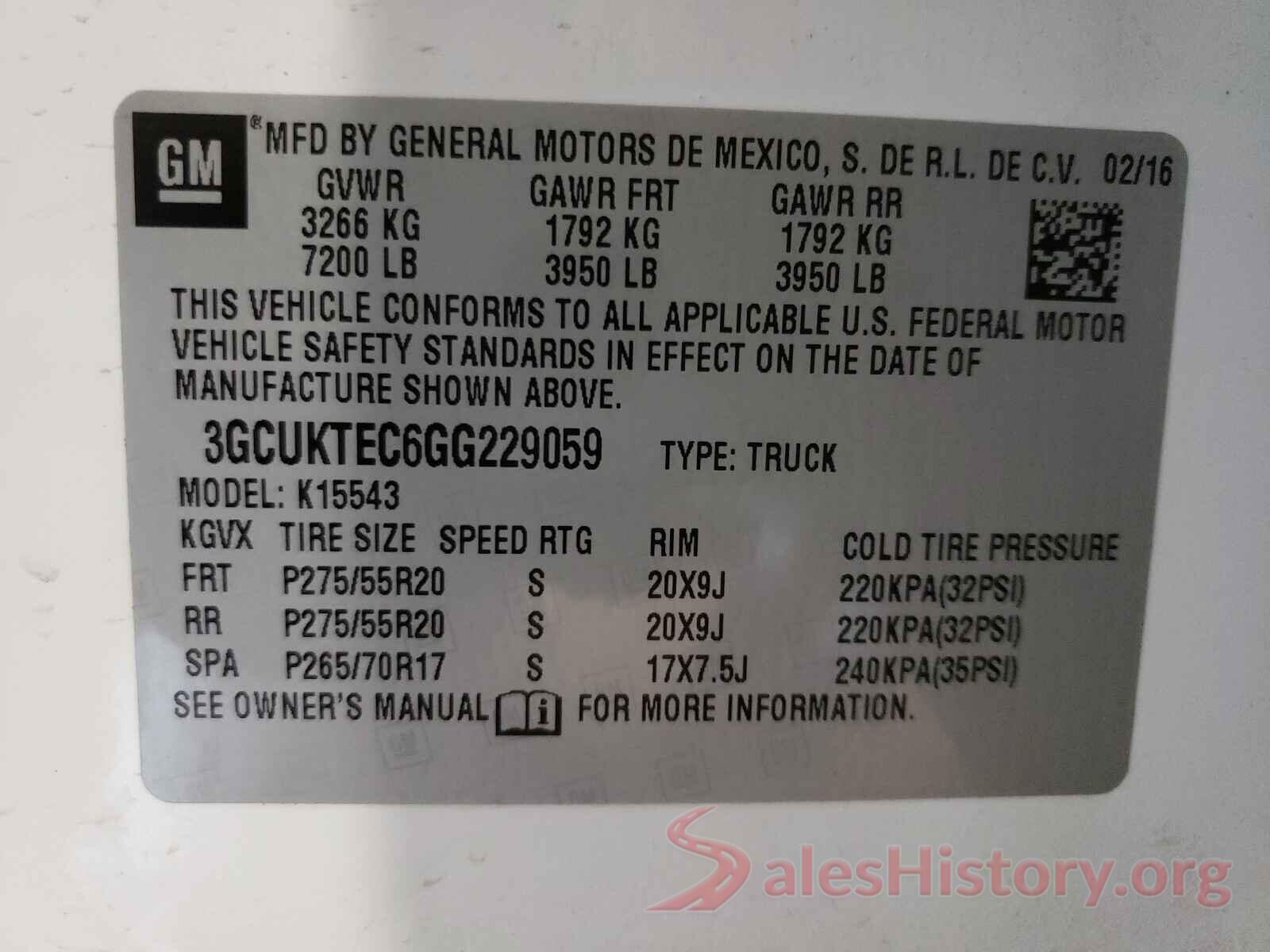 3GCUKTEC6GG229059 2016 CHEVROLET SILVERADO