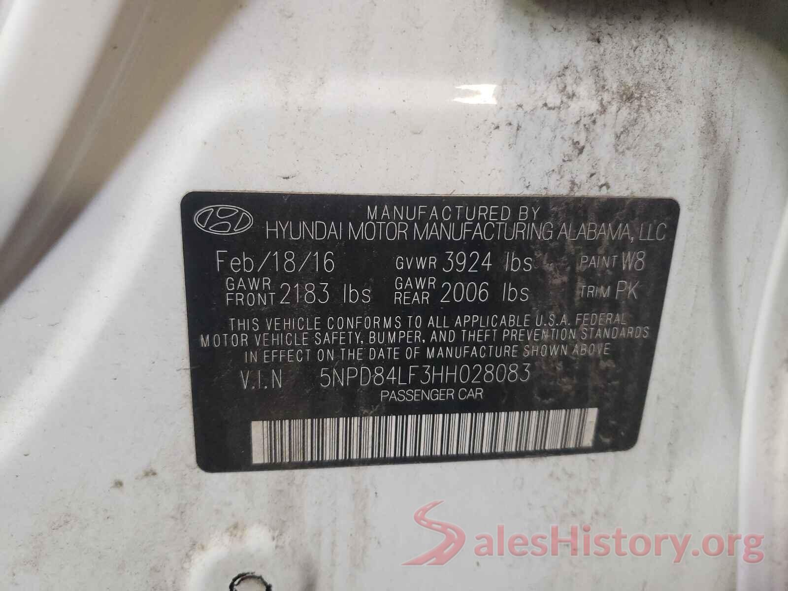 5NPD84LF3HH028083 2017 HYUNDAI ELANTRA