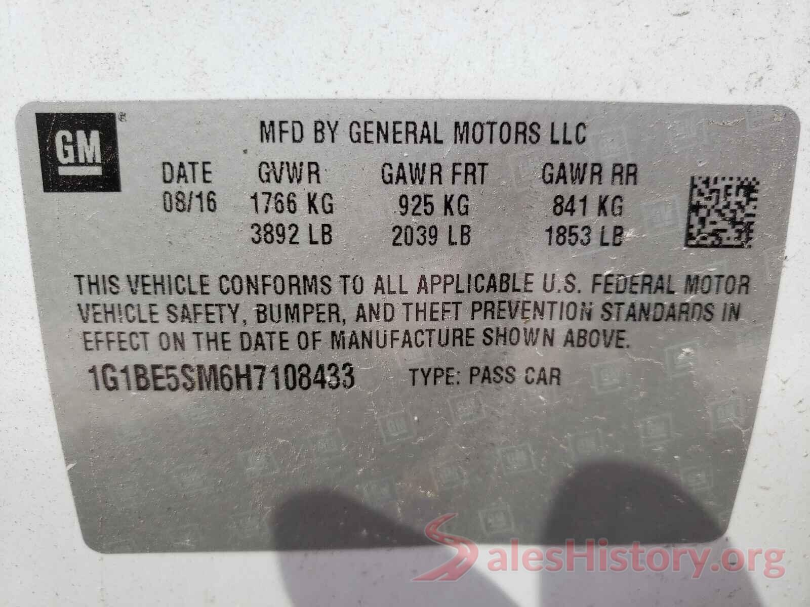 1G1BE5SM6H7108433 2017 CHEVROLET CRUZE