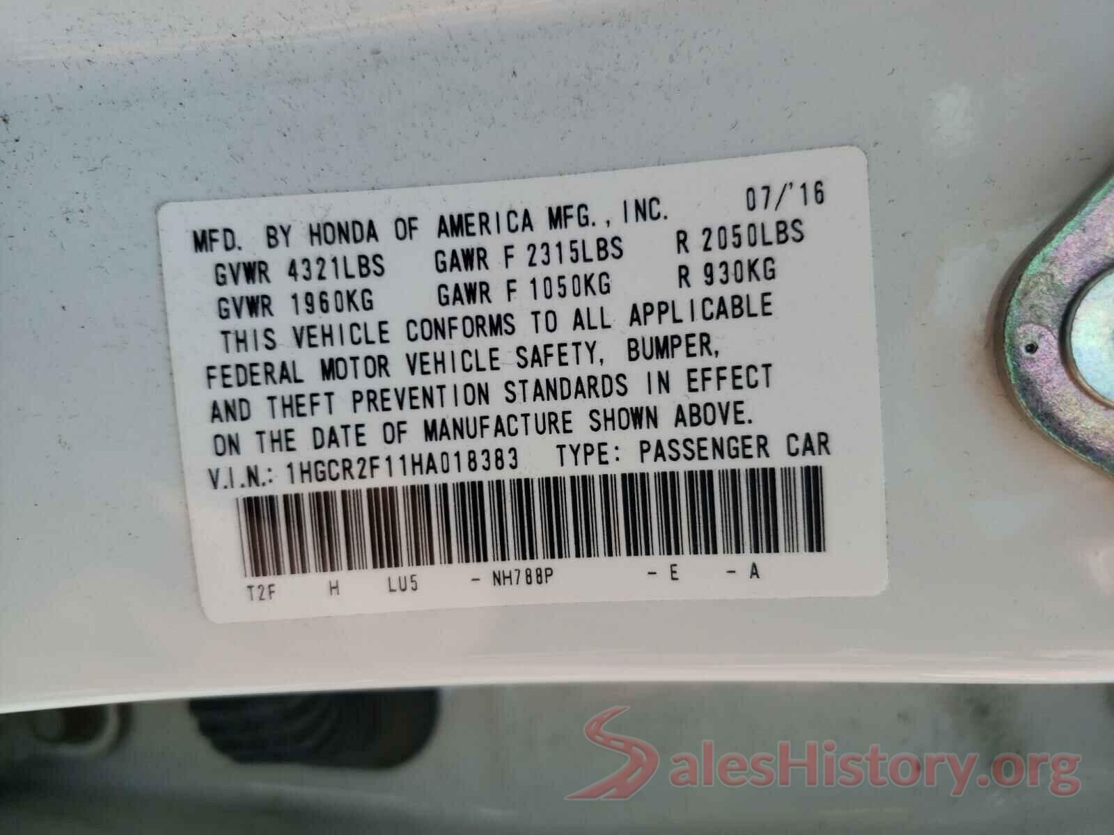 1HGCR2F11HA018383 2017 HONDA ACCORD