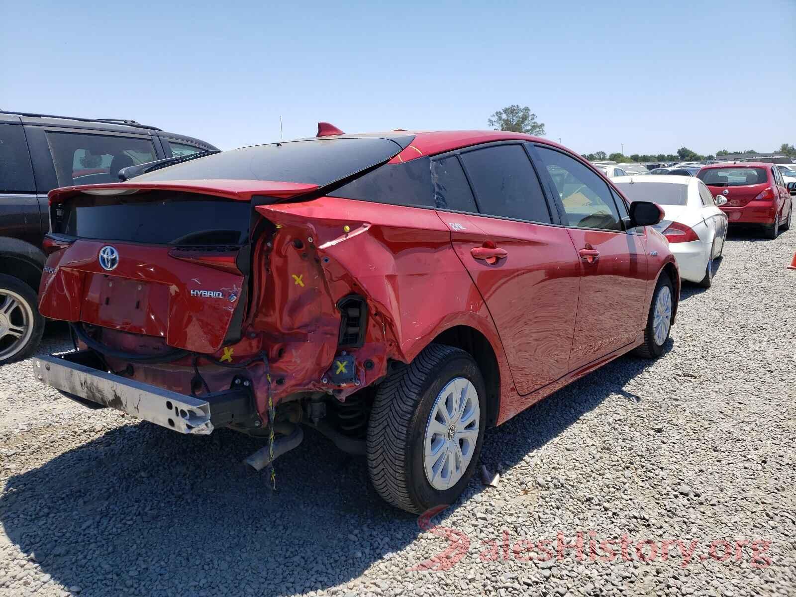 JTDKARFU6K3070401 2019 TOYOTA PRIUS