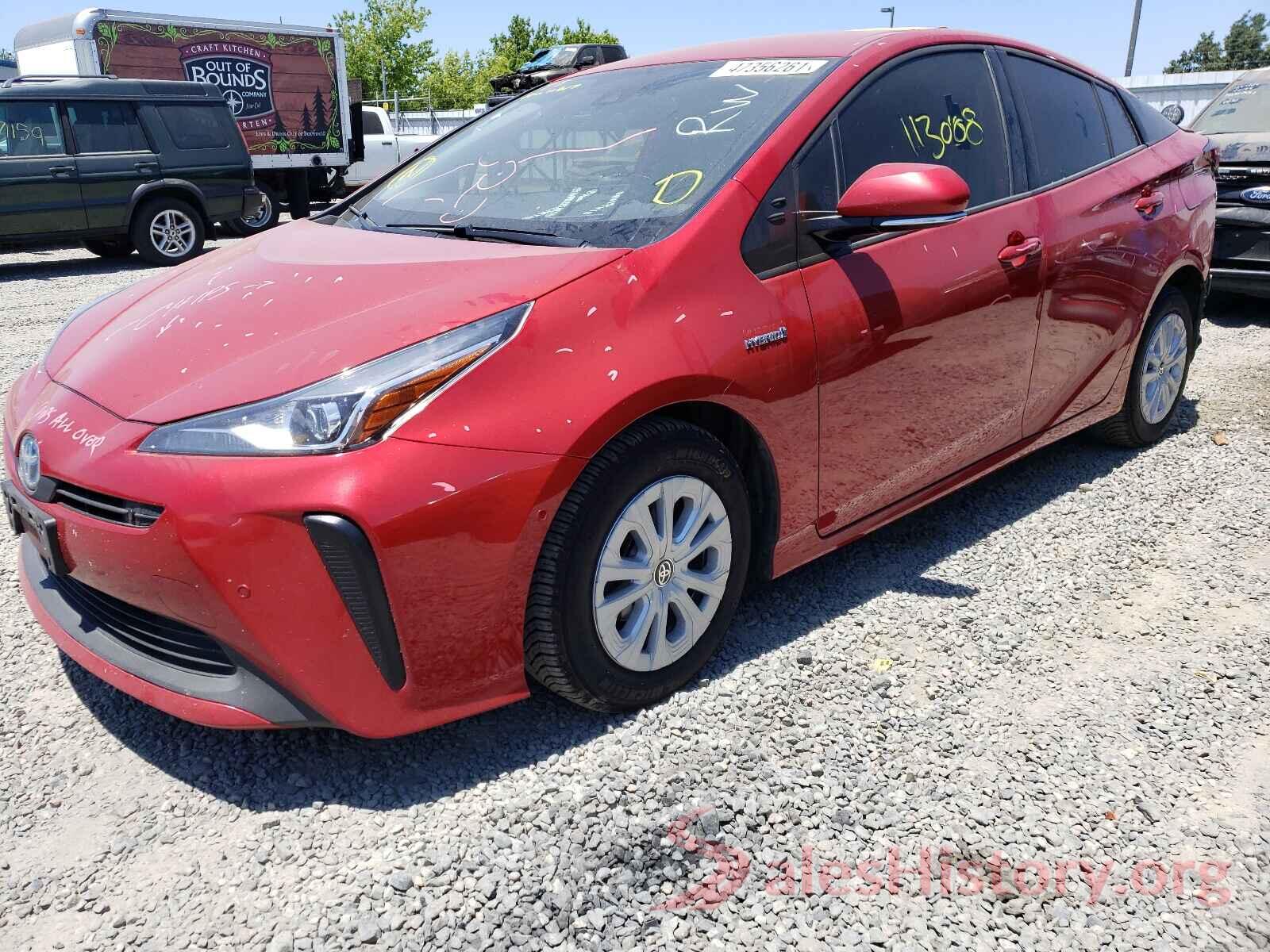 JTDKARFU6K3070401 2019 TOYOTA PRIUS