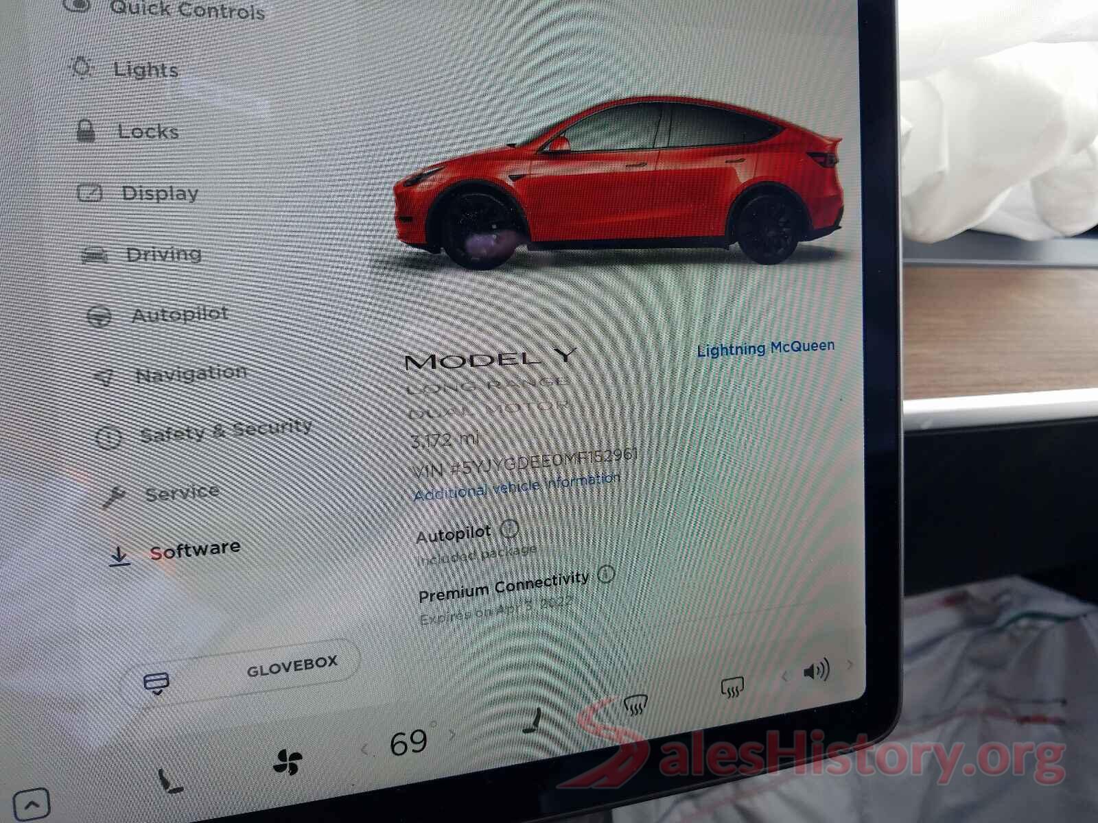 5YJYGDEE0MF152961 2021 TESLA MODEL Y