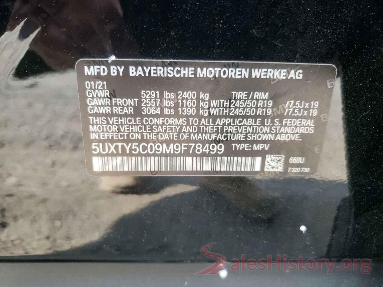 5UXTY5C09M9F78499 2021 BMW X3