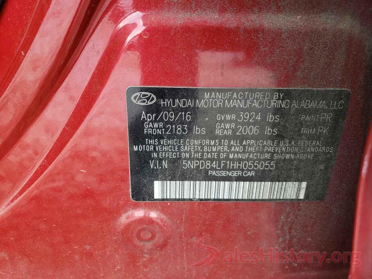 5NPD84LF1HH055055 2017 HYUNDAI ELANTRA