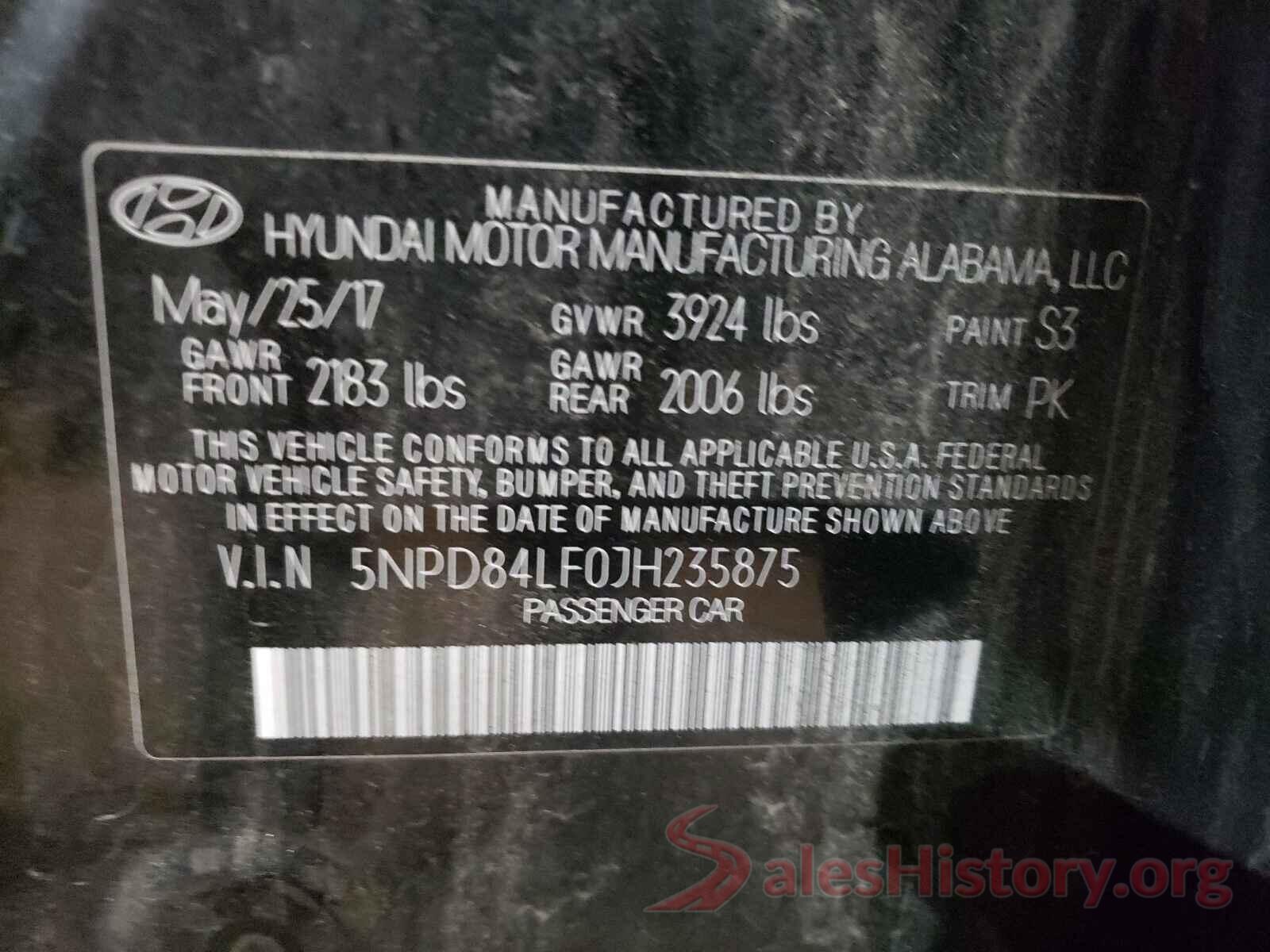 5NPD84LF0JH235875 2018 HYUNDAI ELANTRA