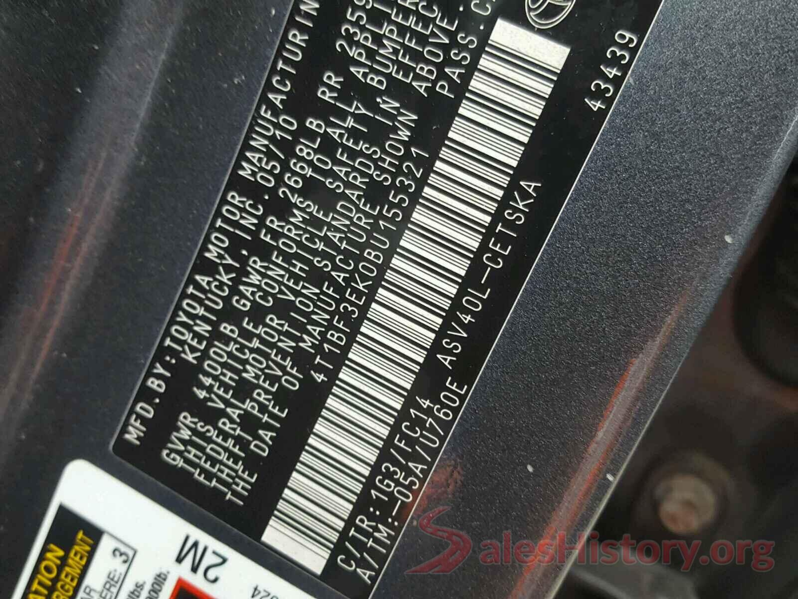 4T1BF3EK0BU155321 2011 TOYOTA CAMRY BASE