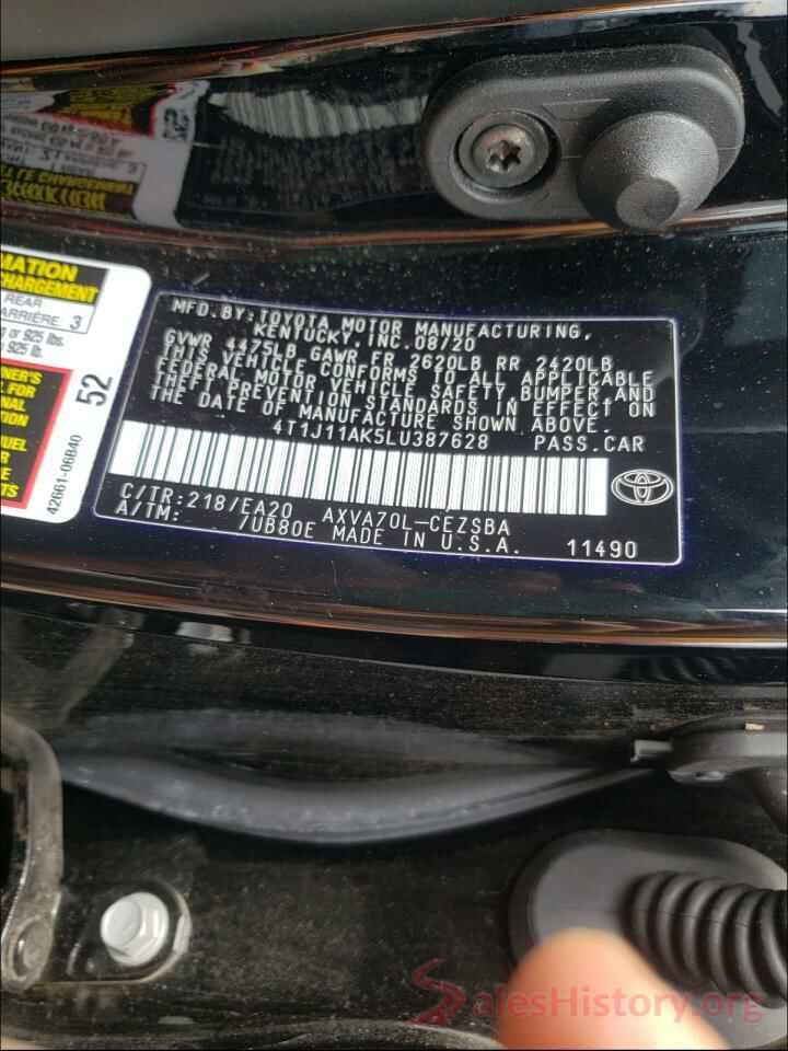 4T1J11AK5LU387628 2020 TOYOTA CAMRY