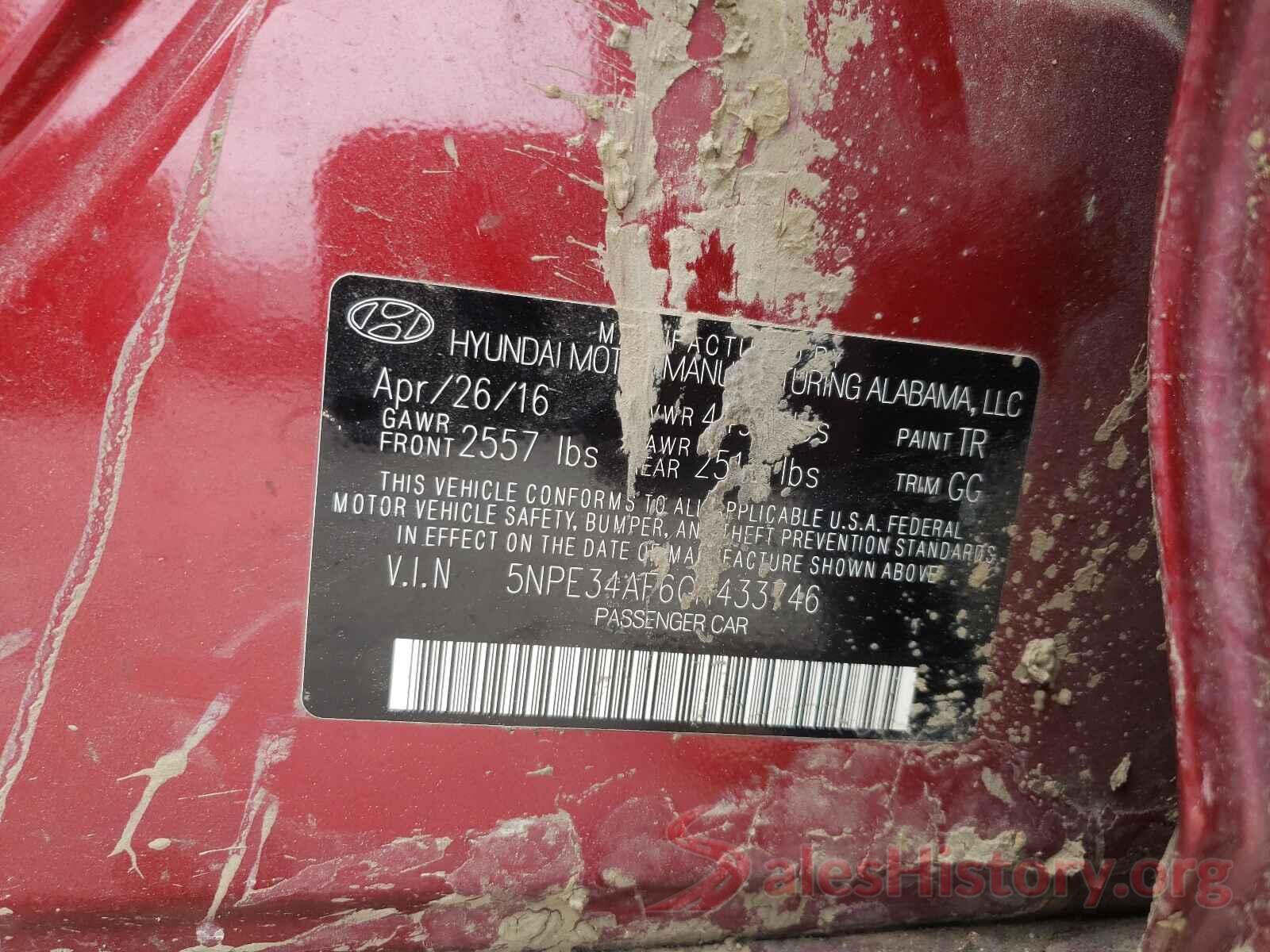 5NPE34AF6GH433746 2016 HYUNDAI SONATA