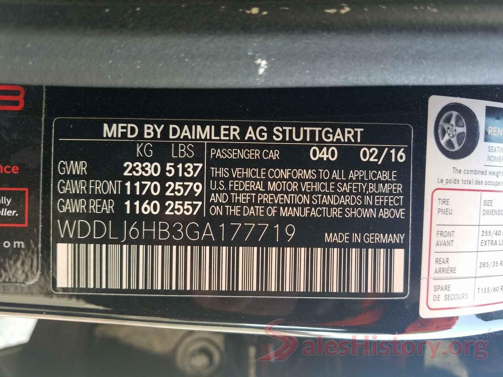 WDDLJ6HB3GA177719 2016 MERCEDES-BENZ C CLASS